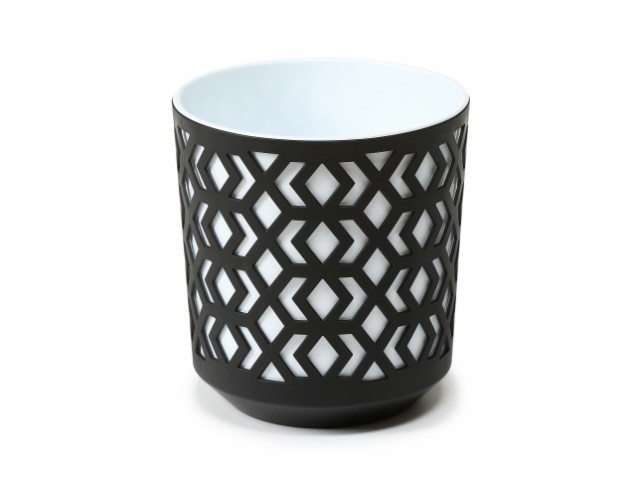 Maceta "AZTEK" color negro+blanco 19 × 20 cm · plástico