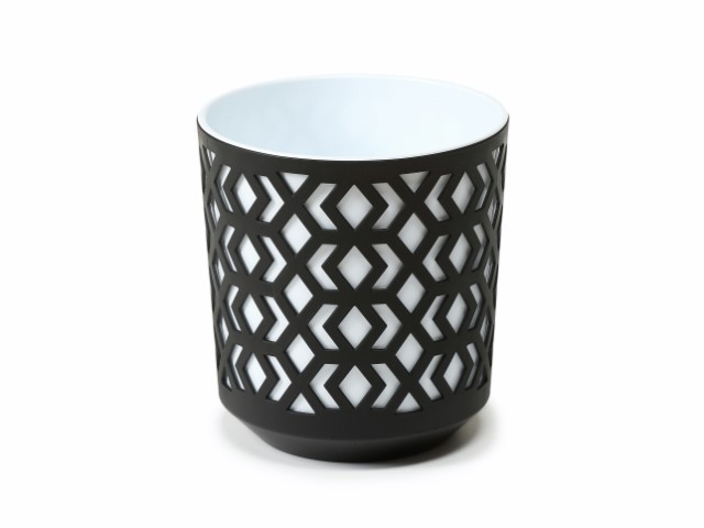 Maceta "AZTEK" color negro+blanco 25 × 72 cm · plástico