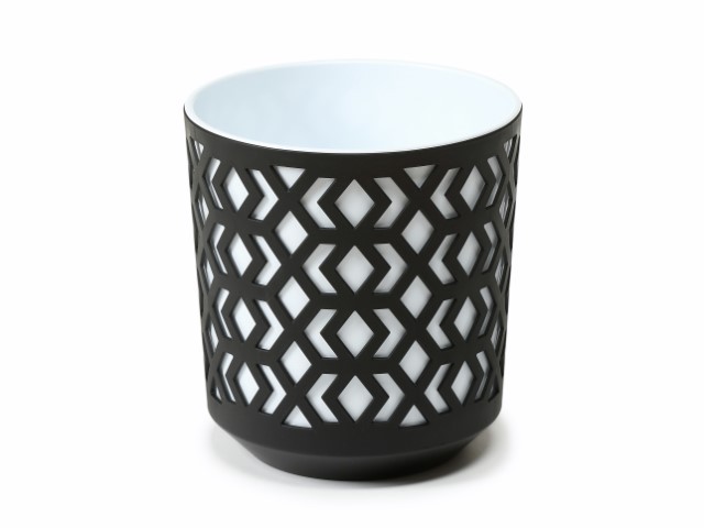 Maceta "AZTEK" color negro+blanco 29 × 32 cm · plástico
