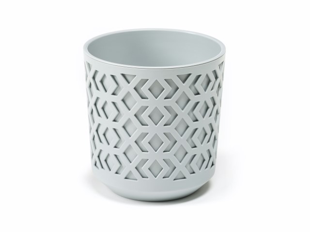 Maceta "AZTEK" color gris+gris 29 × 32 cm · plástico
