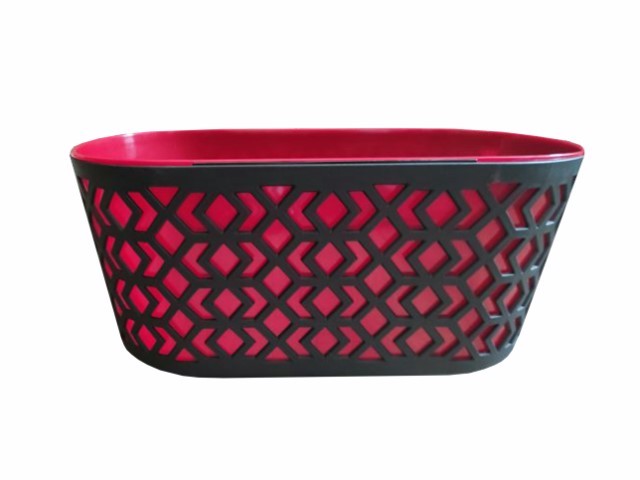 Jardinera "AZTEK" color negro+rojo 40 × 19 × 20 · plástico