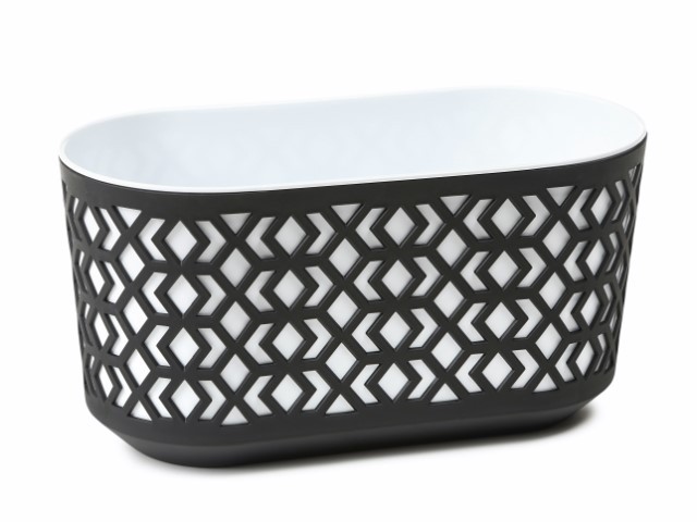 Jardinera "AZTEK" color negro+blanco 40 × 19 × 20 · plástico