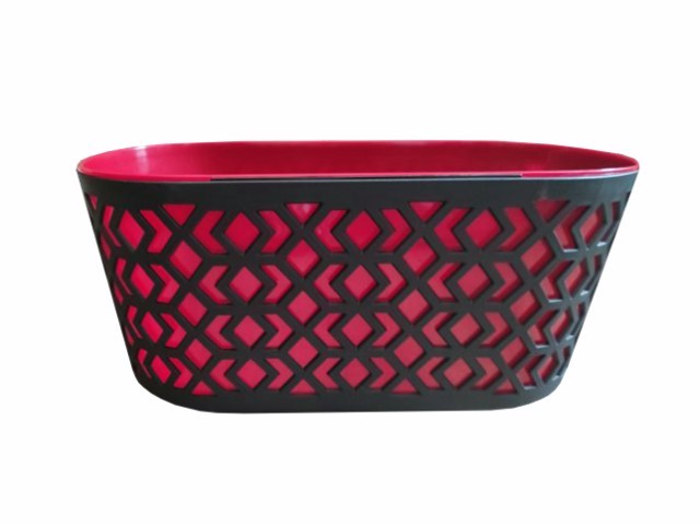 Jardinera "AZTEK" color negro+rojo 60 × 19 × 20 · plástico