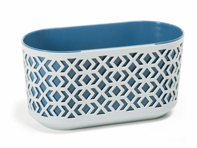 Jardinera "AZTEK" color gris+azul 60 × 19 × 20 · plástico