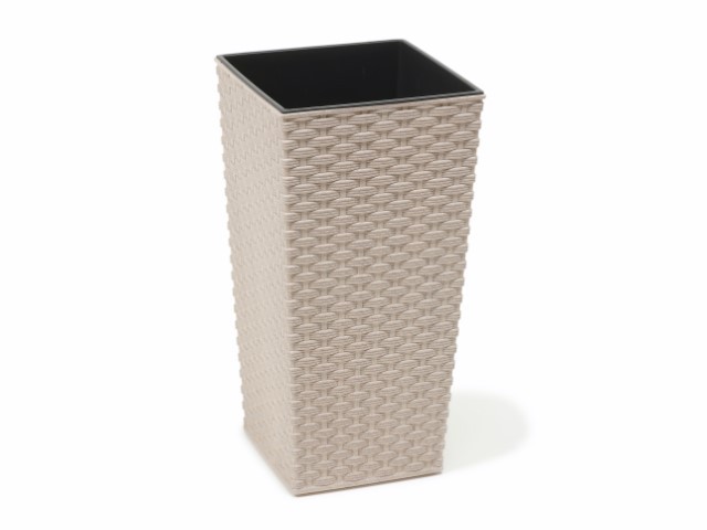 Maceta "RATTAN ECO" color blanco 30 × 57 cm · plástico