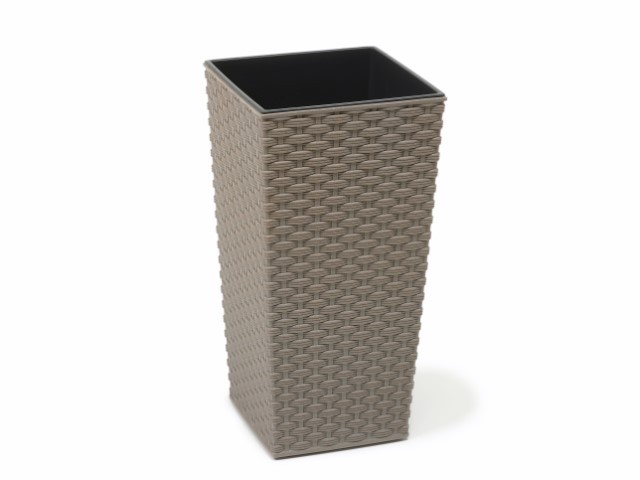 Maceta "RATTAN ECO" color gris 30 × 57 cm · plástico