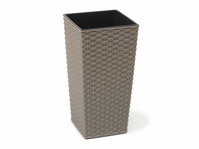 Maceta "RATTAN ECO" color gris 35 × 68 cm · plástico