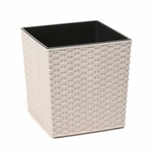 Maceta "JUKA RATTAN ECO" color blanco 30 × 31 cm · plástico