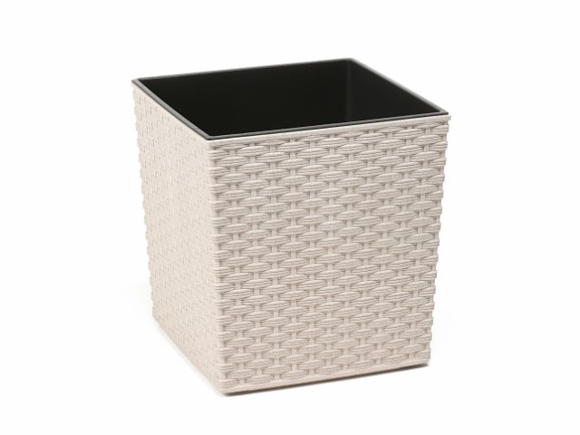 Maceta "JUKA RATTAN ECO" color blanco 30 × 31 cm · plástico