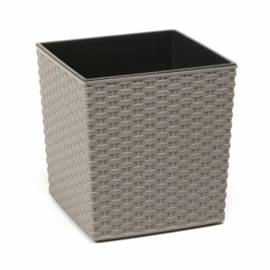 Maceta "JUKA RATTAN ECO" color gris 30 × 31 cm · plástico