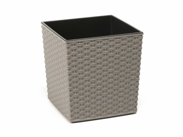 Maceta "JUKA RATTAN ECO" color gris 30 × 31 cm · plástico