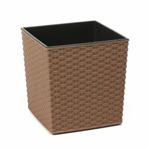 Maceta "JUKA RATTAN ECO" acabado madera natural 30 × 31 cm · plástico