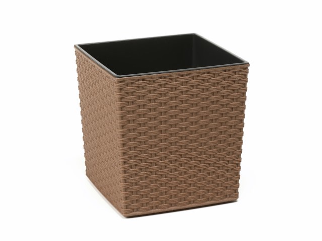 Maceta "JUKA RATTAN ECO" acabado madera natural 30 × 31 cm · plástico
