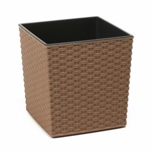Maceta "JUKA RATTAN ECO" acabado madera natural 40 × 41 cm · plástico