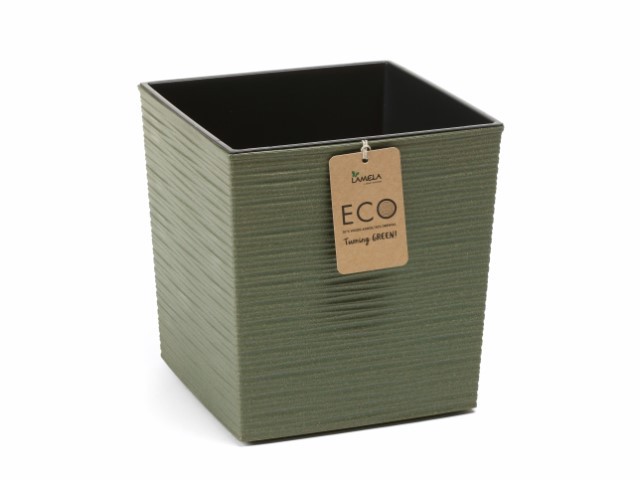 Maceta "JUKA DLUTO ECO" color verde oscuro 40 × 41 cm · plástico