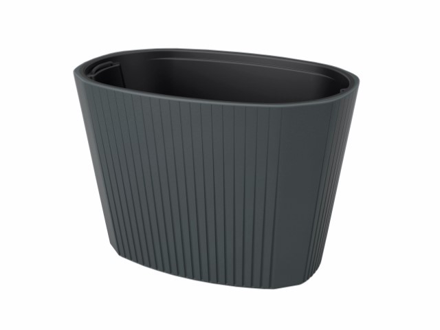 Jardinera "MUZA" color antracita 59 × 39 × 41 cm · plástico