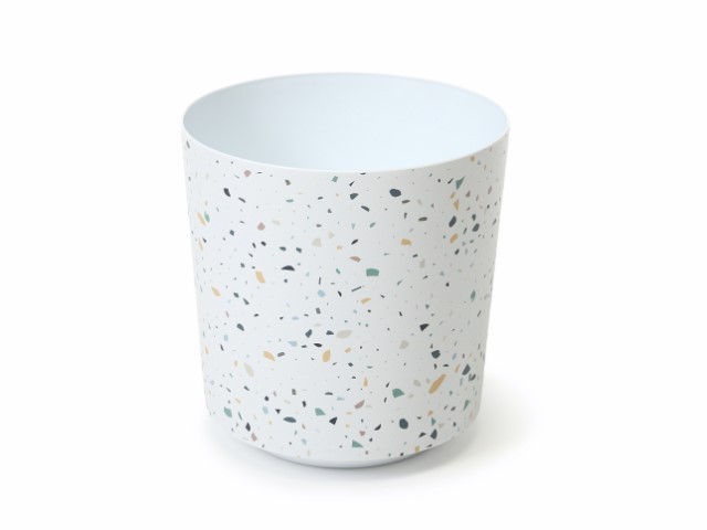 Maceta "SOLO" color blanco motas 29 × 32 cm · plástico