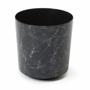 Maceta "SOLO" acabado efecto mármol color negro 29 × 32 cm · plástico