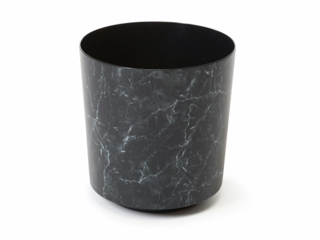 Maceta "SOLO" acabado efecto mármol color negro 29 × 32 cm · plástico