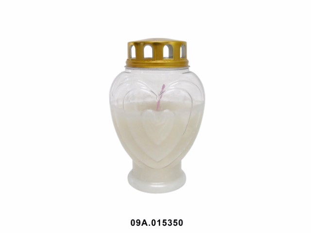 Cirio corazón color blanco 11 × 8 × 17 cm
