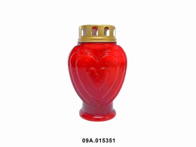 Cirio corazón color rojo 11 × 8 × 17 cm