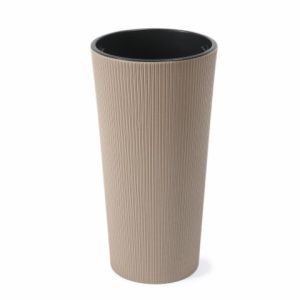 Maceta "LILIA ECO COFFEE" color leite 25 cm · plástico