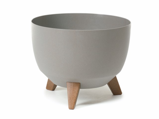 Maceta "ROMA ECO MADERA" color gris 33 cm · plástico