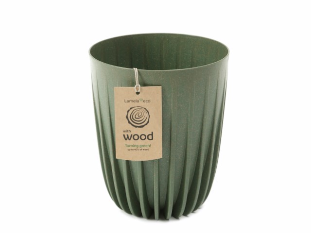 Maceta "MIRA ECO MADERA" color verde bosque 25 × 29 cm · plástico