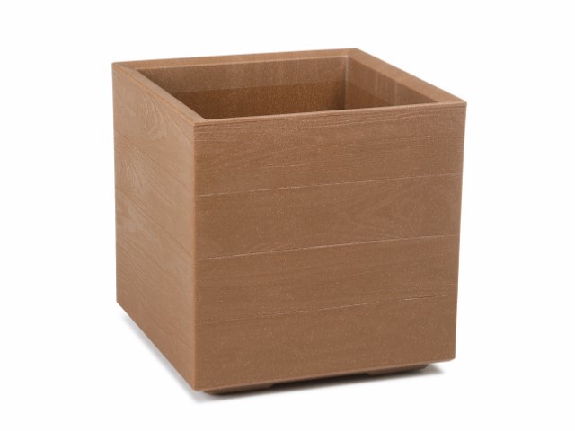 Maceta "KARO ECO MADERA" acabado madera natural 40 × 39 cm · plástico