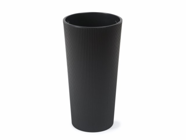 Maceta "LILIA ECO RECICLADO" color negro 19 × 36 cm · plástico