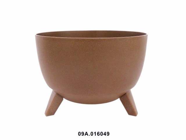 Maceta "ROMA ECO MADERA" acabado madera natural 33 cm · plástico