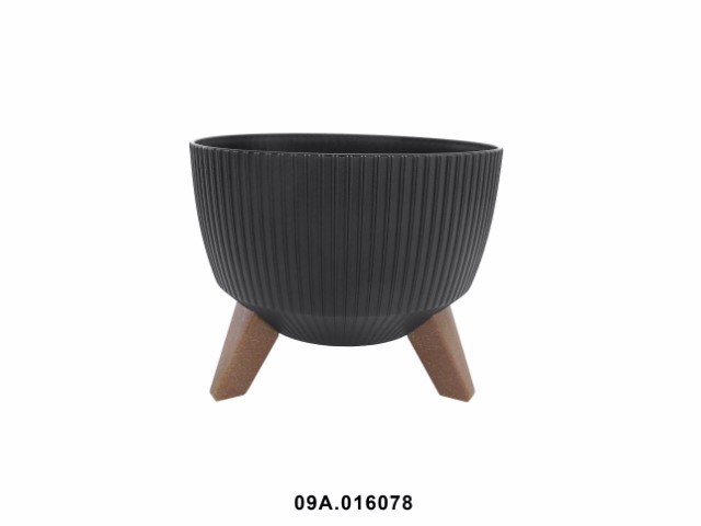 Maceta "ROMA ECO RECICLADO" color negro 24 × 15 cm · plástico