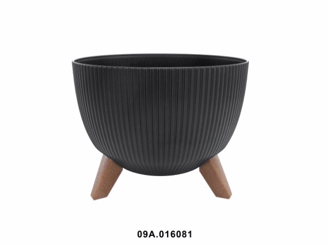 Maceta "ROMA ECO RECICLADO" color negro 29 × 18 cm · plástico