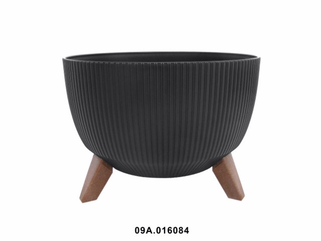Maceta "ROMA ECO RECICLADO" color negro 33 × 18 cm · plástico