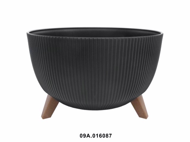 Maceta "ROMA ECO RECICLADO" color negro 40 × 20 cm · plástico