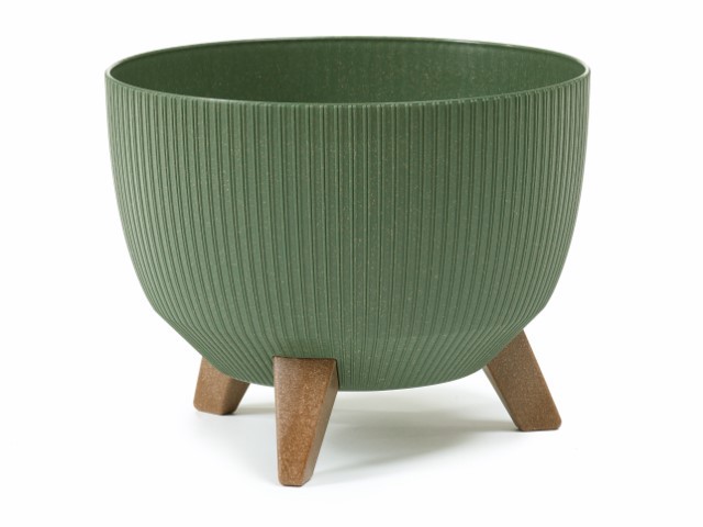 Maceta "ROMA ECO MADERA" color verde bosque 24 × 15 cm · plástico