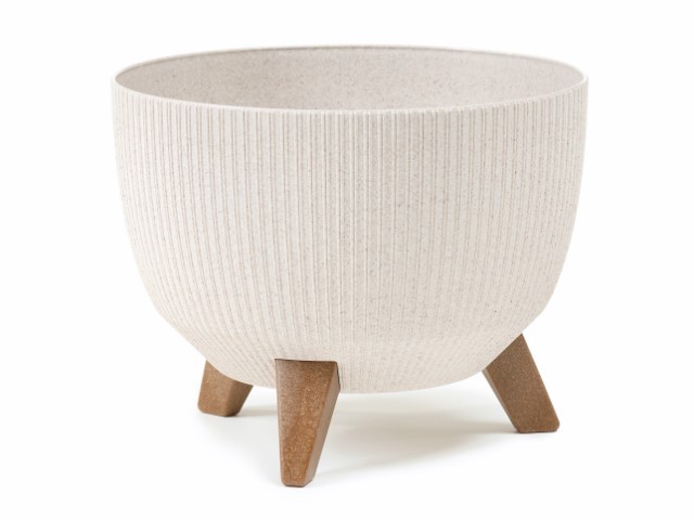 Maceta "ROMA ECO MADERA" color blanco 40 × 20 cm · plástico