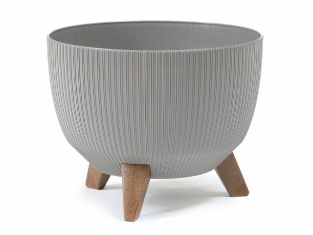 Maceta "ROMA ECO MADERA" color gris 40 × 20 cm · plástico