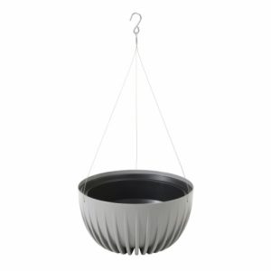 Maceta colgante "MIRA" color gris 24 × 14 cm · plástico
