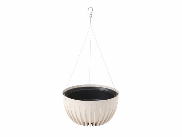 Maceta colgante "MIRA ECO MADERA" color blanco 24 × 14 cm · plástico