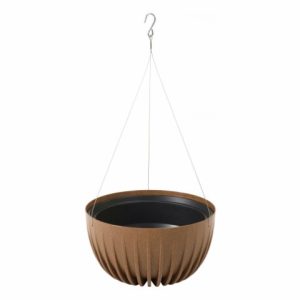 Maceta "MIRA ECO MADERA" acabado madera natural 24 × 14 cm · plástico