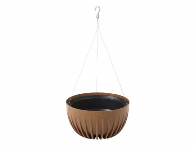 Maceta "MIRA ECO MADERA" acabado madera natural 24 × 14 cm · plástico