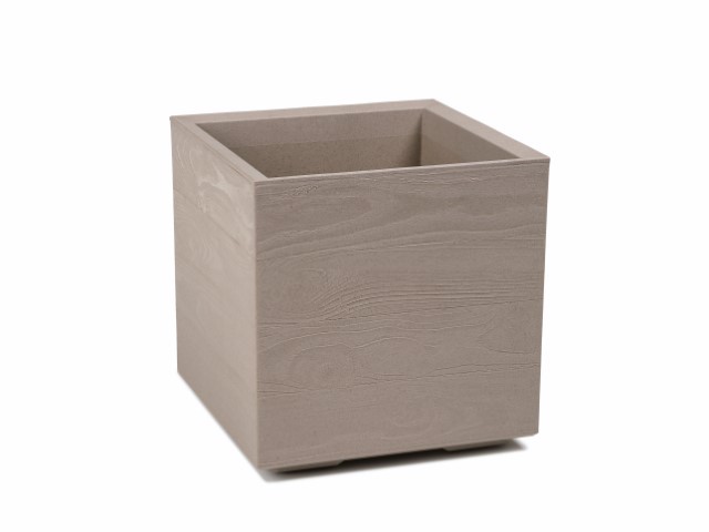 Maceta "KARO ECO COFFEE" color leite 40 × 40 cm · plástico