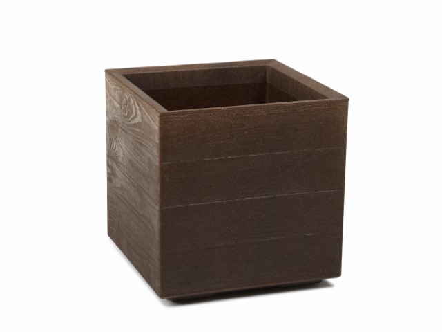 Maceta "KARO ECO COFFEE" color expresso 40 × 40 cm · plástico