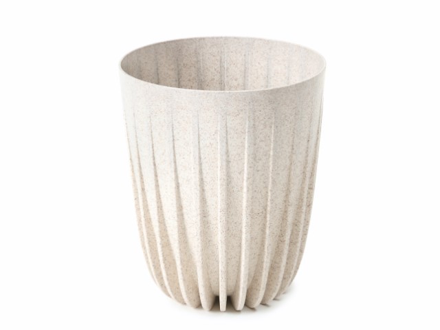 Maceta "MIRA ECO MADERA" color blanco 14 × 14 cm · plástico