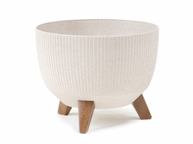 Maceta "ROMA ECO MADERA" color blanco 29 × 29 cm · plástico