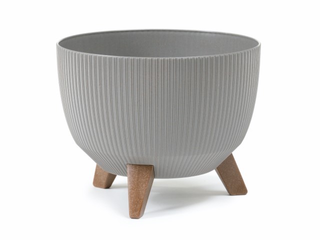 Maceta "ROMA ECO MADERA" color gris 29 × 29 cm · plástico