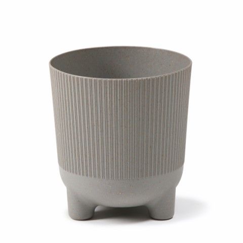 Maceta "ARIA ECO MADERA" color gris 16 × 18 cm · plástico