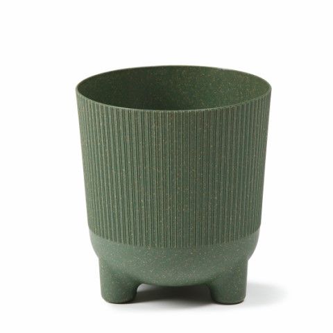 Maceta "ARIA ECO MADERA" color verde bosque 16 × 18 cm · plástico
