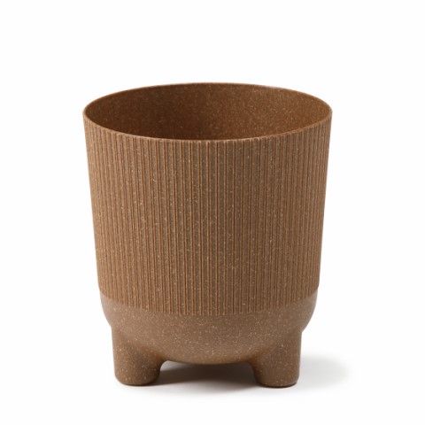 Maceta "ARIA ECO MADERA" acabado madera natural 18 × 20 cm · plástico